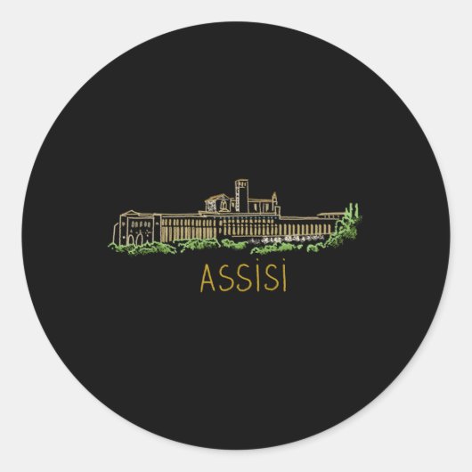 Assisi City Italien Runder Aufkleber (Vorderseite)