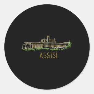 Assisi City Italien Runder Aufkleber
