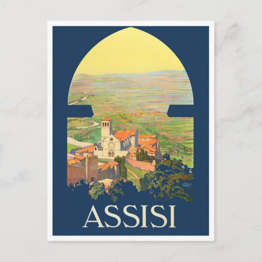 Assisi Italien Vintage Postkarte (Vorderseite)