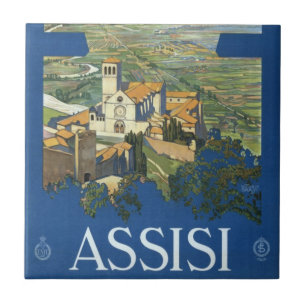 Assisi Italien Vintage-Reise Kunst Francesco-Basil Fliese