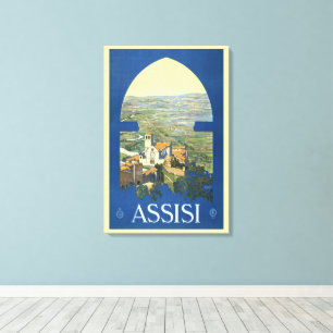 Assisi Italien Vintage-Reise Kunst Francesco-Basil Leinwanddruck