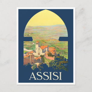 Assisi Italien Vintage-Reise Postkarte
