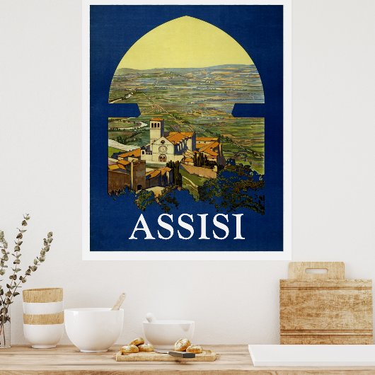 ASSISI ITALY VINTAGE POSTER (Küche)