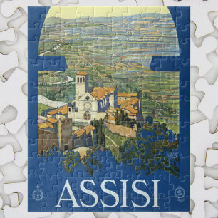 Assisi Italy Vintage Travel Art Collection Puzzle