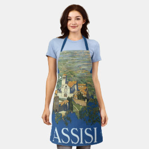 Assisi Italy Vintage Travel Art Collection Schürze