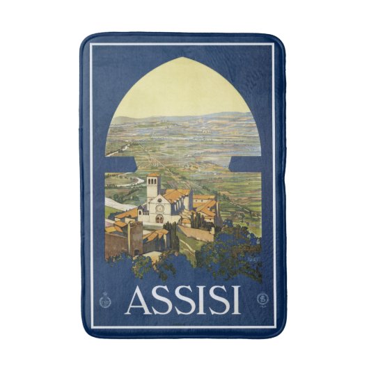 Assisi Italy Vintage Travel Poster bath mattes Badematte (Vorderseite Vertikal)