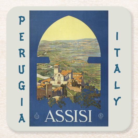 Assisi Perugia Italien Rechteckiger Pappuntersetzer (Vorderseite)