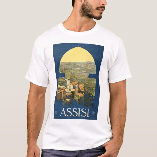 Assisi-Reise-Plakat T-Shirt (Vorderseite)