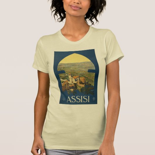 Assisi Travel Poster T-Shirt (Vorderseite)
