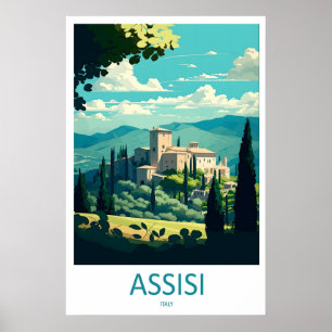 Assisi Vintage-Reiseposter Ski Nationalpark Poster