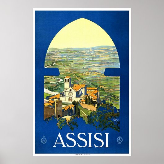 "Assisi" Vintage Travel Poster (Vorne)