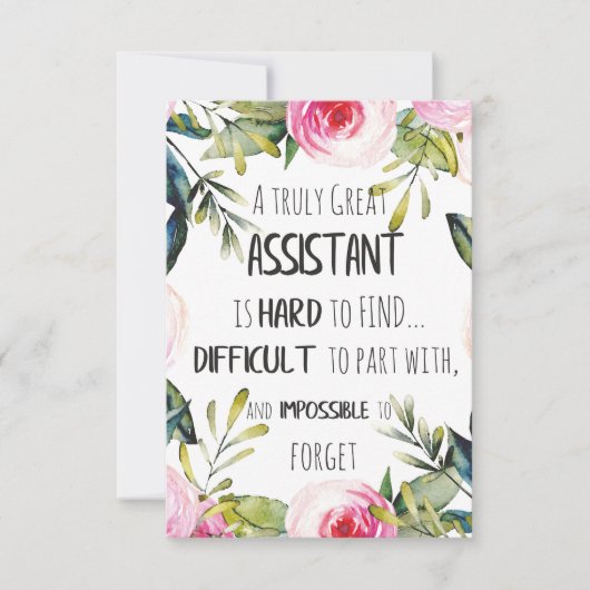 Assistant Appreciation Secretary Vielen Dank Zitat (Vorderseite)