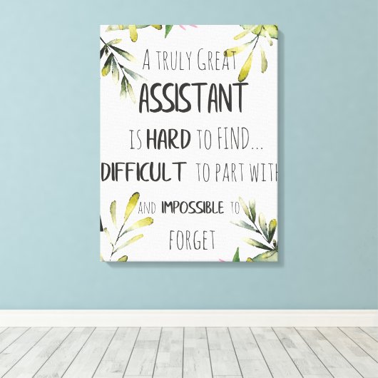 Assistant Appreciation Secretary Vielen Dank Zitat Leinwanddruck (Insitu (Holzboden))