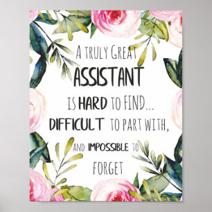 Assistant Appreciation Secretary Vielen Dank Zitat Poster