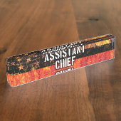 Assistant Chief Firefighter Flag Namensplakette (Seite)