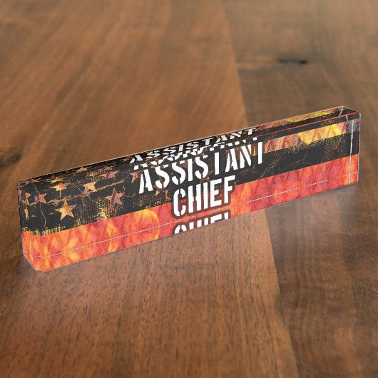 Assistant Chief Firefighter Flag Namensplakette (Seite)