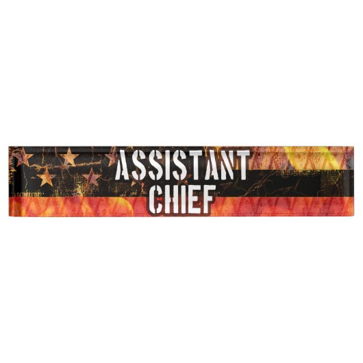 Assistant Chief Firefighter Flag Namensplakette (Vorderseite)