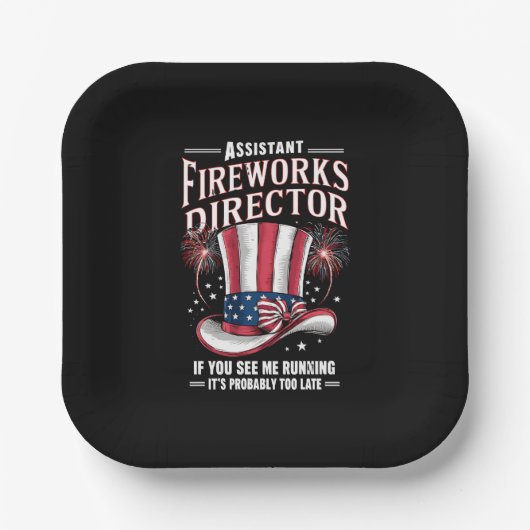 Assistant Fireworks Director USA 4. Juli Pappteller (Vorderseite)