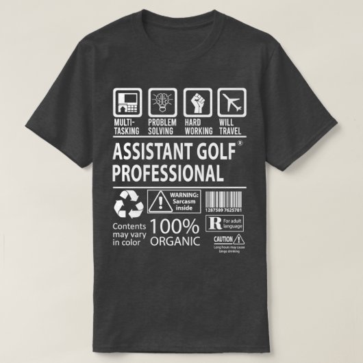 Assistant Golf Professional MultiTasking Certified T-Shirt (Design vorne)