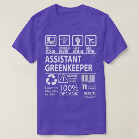 Assistant Greenkeeper MultiTasking Certified Job G T-Shirt (Design vorne)