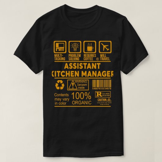 ASSISTANT KITCHEN MANAGER NICE DESIGN 2017 Classic T-Shirt (Design vorne)