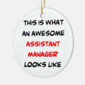 assistant manager, awesome keramik ornament (Links)