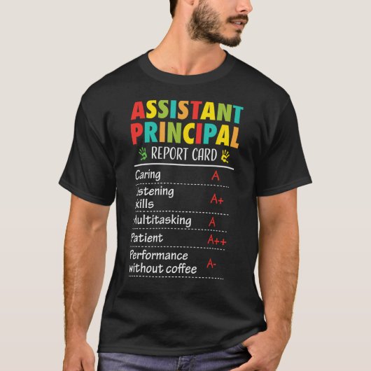 Assistant Principal Apprecive Funny Back to Sch T-Shirt (Vorderseite)