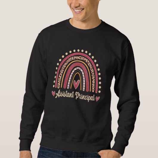 Assistant Principal Rainbow Leopard Back To School Sweatshirt (Vorderseite)