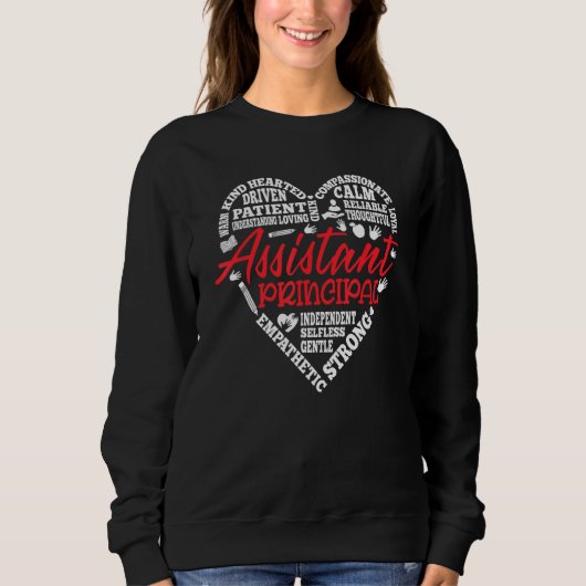 Assistant Principal Teachers Cute Heart Back To Sc Sweatshirt (Vorderseite)