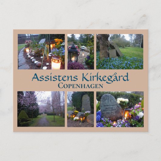 Assistens Kirkegård Collage 2 Postkarte (Vorderseite)