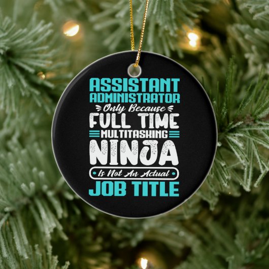 Assistent-Administrator Multitasker-Jobtitel Keramik Ornament (Baum)