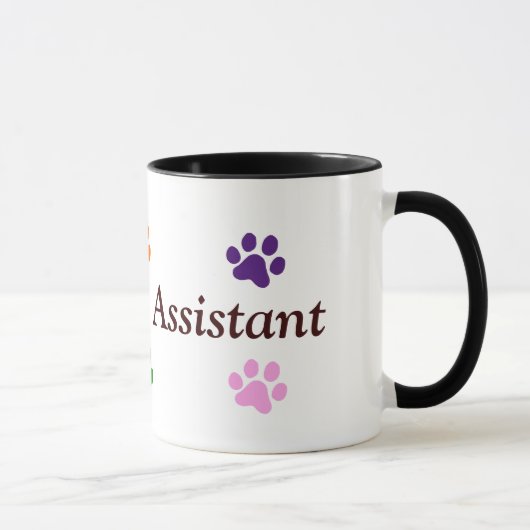 Assistent-Bunte Tatzen-Veterinärdrucke Tasse (Rechts)