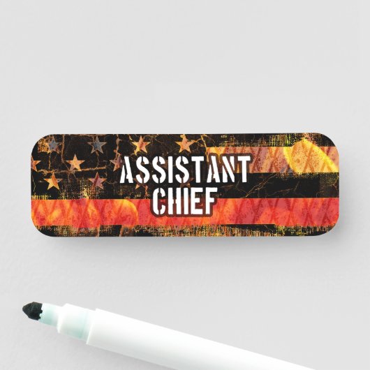 Assistent Chief Firefighter Flag Namensschild (Beispiel)