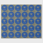Assistent des Arztes PA Abschluss Blau Gold Geschenkpapier (Flach)
