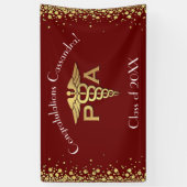 Assistent des Arztes PA-Abschluss Bordeaux Gold Banner (Vertikal)