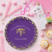 Assistent des Arztes PA Abschluss Lila Gold Pappteller (Party)