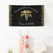 Assistent des Arztes PA-Abschluss Schwarz Gold Banner (Insitu)
