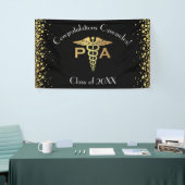 Assistent des Arztes PA-Abschluss Schwarz Gold Banner (Messeveranstaltung)