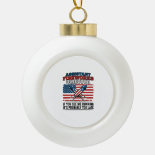 Assistent des Feuerwerksdirektors Lustiges patriot Keramik Kugel-Ornament