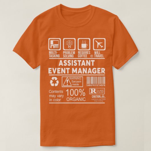 ASSISTENT EVENT MANAGER NICE DESIGN T-Shirt (Design vorne)