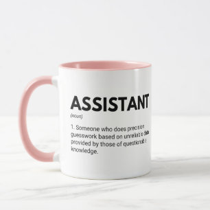 Assistent Lustige Arbeit Definition Tasse