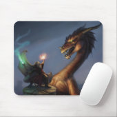 Assistent-Verteidigung - Drache und Zauberer Mousepad (Mit Mouse)