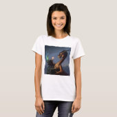Assistent-Verteidigung - Drache und Zauberer T-Shirt (Vorne ganz)