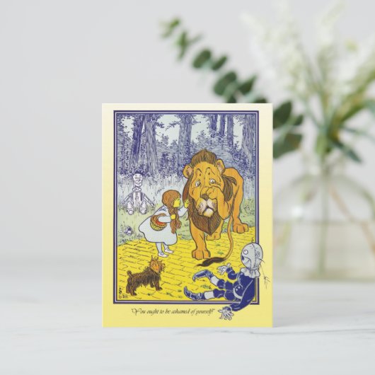 Assistent von Oz: Dorothy trifft die feige Löwe Postkarte (Stehend Vorderseite)