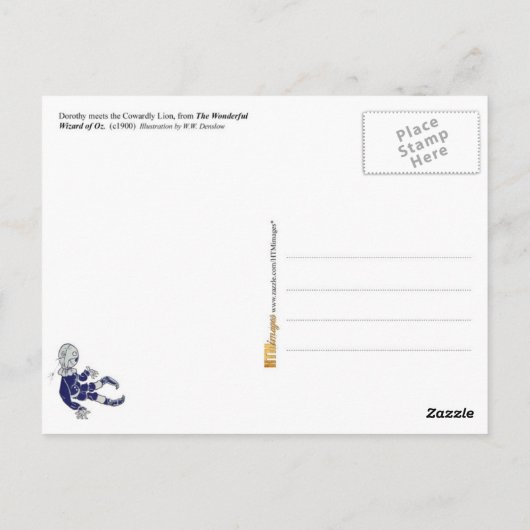 Assistent von Oz: Dorothy trifft die feige Löwe Postkarte (Rückseite)