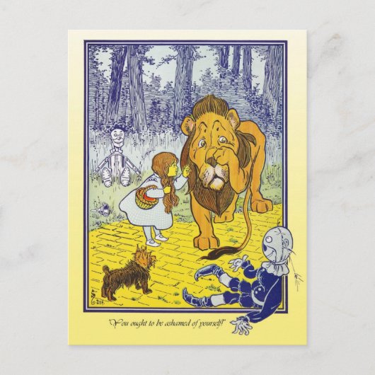 Assistent von Oz: Dorothy trifft die feige Löwe Postkarte (Vorderseite)