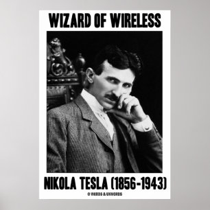 Assistent von Wireless Nikola Tesla (1856-1943) Poster