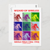 Assistent von Wireless (Nikola Tesla, neun Bilder) Postkarte (Vorne/Hinten)