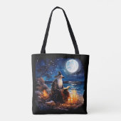 Assistent zum Lesen eines Buches - Wicca Halloween Tasche (Rückseite)