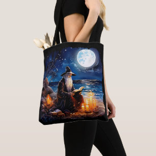 Assistent zum Lesen eines Buches - Wicca Halloween Tasche